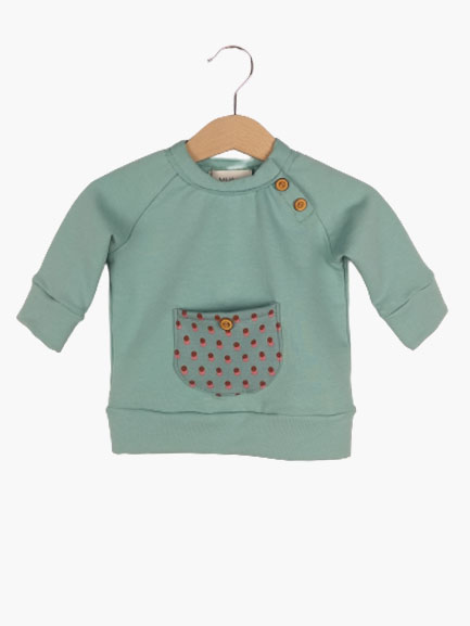 Sudadera cuello bebé cuadros Vichy rosa - Michela Moda